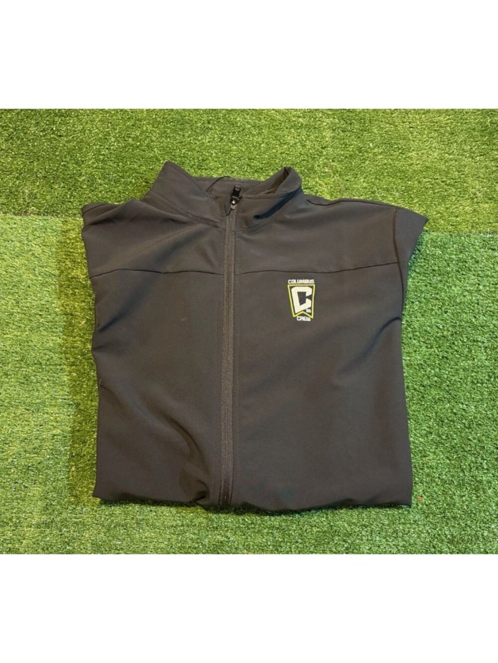 Columbus Crew Jacket mens large black adidas lighweight full zip breathable MLS